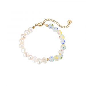 Augusta Half Beads & Half Pearl Armband