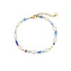 Blue Beads with Pearls Armband