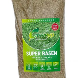 Greenyp Super Rasen – sattgrüner Premium Zierrasen 2.5kg / 100m²
