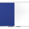 Bi-Office Kombitafel, Weißwand / Filz, blau / grau