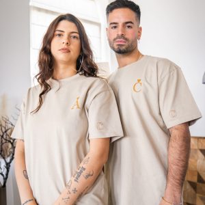 Heart Letter Partner T-Shirts mit Wunsch Buchstaben