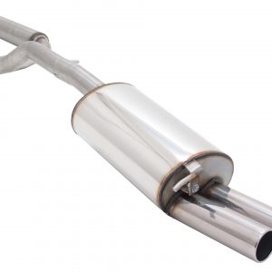 Edelstahl Abgasanlage Sportauspuff A3 / Leon / Golf 4 / New Beetle 2x76mm gebördelt