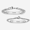Edelstahl Silber Pärchen Armband mit Gravur