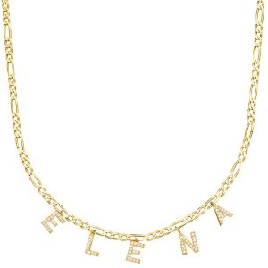 BUCHSTABENKETTE FIGARO Silber und 18K Vergoldung Gold
