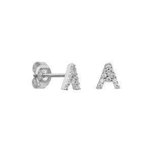 LIT INITIAL OHRRING Silber