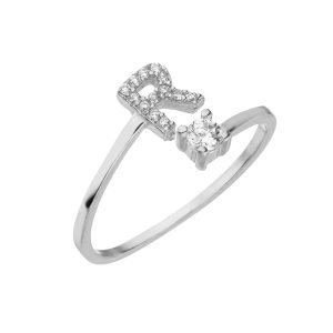 INITIAL ZIRCON RING Gold