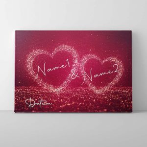 "Glitzer Herzen" Leinwand | Wandbild