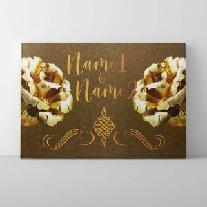 "Zwei Goldene Rosen" Leinwand | Wandbild