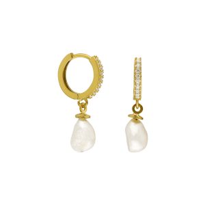 PEARL ZIRKONIA OHRRING Gold