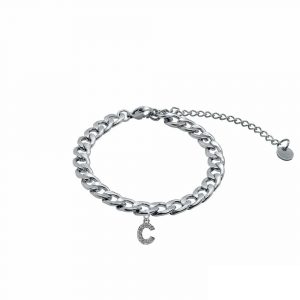 Armkette Extra Bold Zirkonia Letter