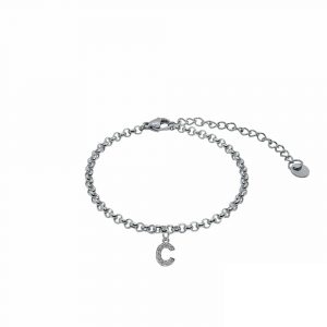 Armkette Round Bold Zirkonia Letter