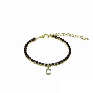 Armkette Dark Treasure Zirkonia Letter