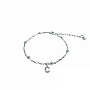 Fußkette Beads Zirkonia Letter