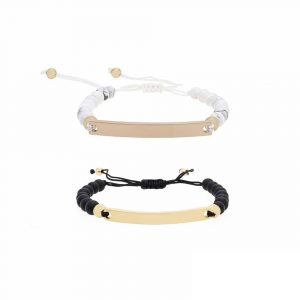 Perlen Partnerarmband Rose & Black Gold