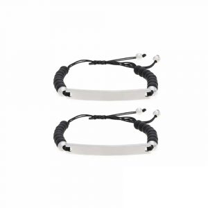 Gravur Perlen Armband Silber