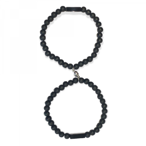 Magnetarmband Gravur Black