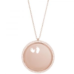 Zirkonia Kette mit Baby Hand&Fuß