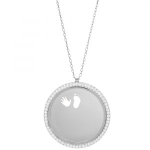 Zirkonia Kette mit Baby Hand&Fuß