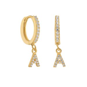 INITIAL ZIRCON OHRRING Gold