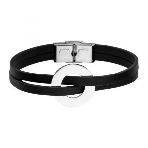 ICONYA SINGLE ARMBAND Schwarz/Silber