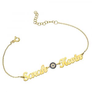 2er Namens Armband mit Nazar