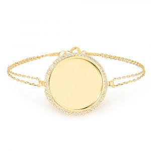 Zirkonia Plättchen Gravurarmband