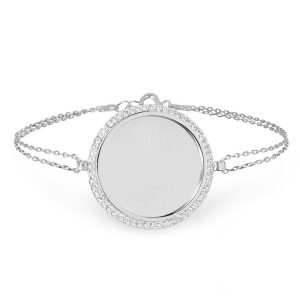 Zirkonia Plättchen Gravurarmband