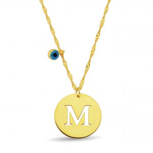 WIRBEL KETTE MIT BUCHTSABE UND AUGE GOLD