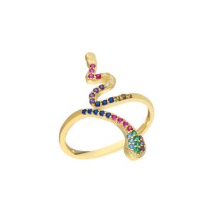 Rainbow Serpent Ring GOLD