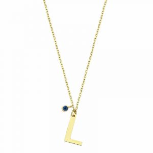 BUCHSTABEN HALSKETTE ELONGATED GOLD