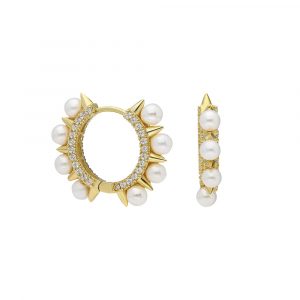 POINTED PEARL ZIRKONIA EARRING GOLD