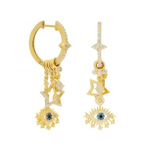 EYE & STAR EFFECT EARRING GOLD