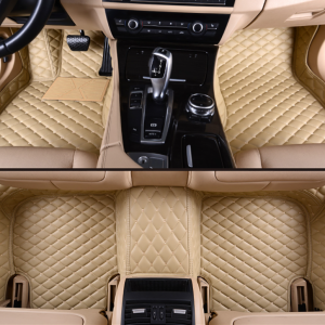 Exklusive Fußmatten Maßanfertigung Beige / Vorne & Hinten