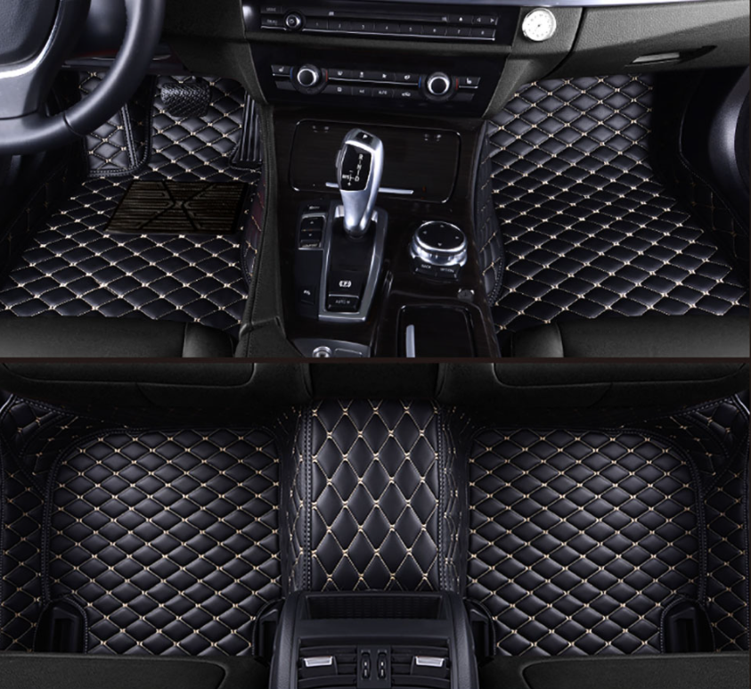 DVSWRB Auto FußMatten Leder Benutzerdefinierte Passend für Infiniti G  Series Saloon 2009-2015, Doppelschicht Auto Fussmatten Wasserdicht Tragen  Anti