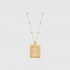 Buchstabenplatte 14 Karat Gold / O