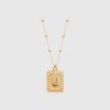 Buchstabenplatte 14 Karat Gold / U