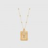 Buchstabenplatte 14 Karat Gold / T