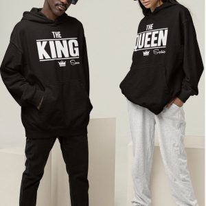 Couple Hoodie 2er Set | THE KING & QUEEN Schwarz