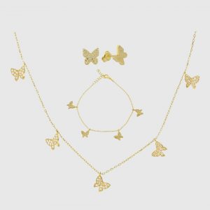 Trio Butterfly Set 14 Karat Gold