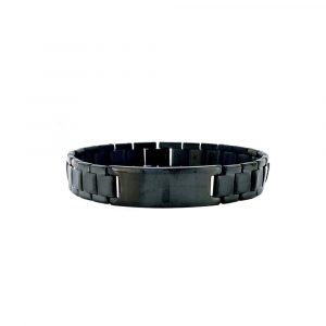 Baysilver Gliederarmband mit Gravur Dunkelgrau
