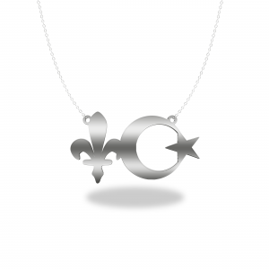 Länderkette Bosnien und Türkei | 925 Silber | Wappen Kette | Flaggenkette Silber