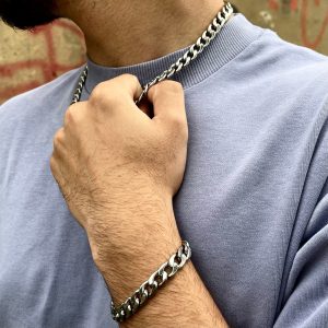 Panzerkette + Panzerarmband Herren-Baht Style Edelstahl