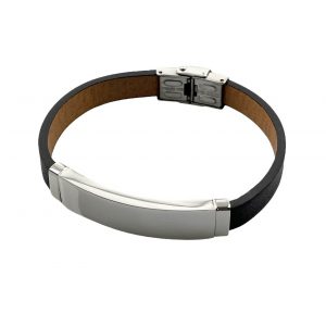 ARMBAND DE PELLE EDELSTAHL-LEDER INKL.GRAVUR HERREN