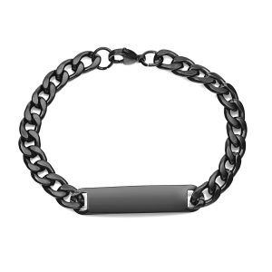 Armband aus Edelstahl Herren Black inkl. Wunschgravur