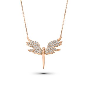 925er Sterling Silber Shanti-Schutz Halskette-Rosegold