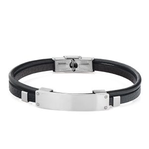 il Terminatore Leder & Edelstahl Armband Herren