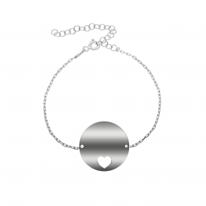 Plättchen Armband mit ausgestanzter Herz Silber
