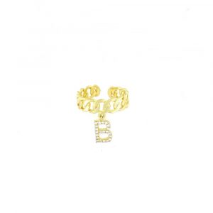 Ring mit Zirkonia Initialen Gold