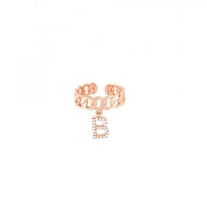 Ring mit Zirkonia Initialen Rose