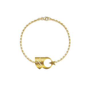 Sandzak & Türkei | Länderarmband | Wappen Armband | Flaggenarmband Gold